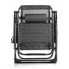 Beach Chair Reclining Garden Patio Sun Lounger Fold Away With Tray Black