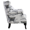 Butterfly Fabric Armchair Queen Anne Style High Back Wingback Chair Sofa Lounge