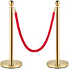 4PCS Barrier Posts Crowd Control Stanchion 2 Velvet Ropes Bank Queue