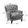 Chesterfield Accent Chairs Buttoned Back Linen Fabric Seats Armchair Single Sofa
