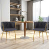 Upholstered Dining Chair Set of 2 Velvet Modern Chair w/Backrest-Grey
