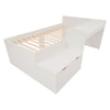 Single Bed 3ft Solid Wood Kids Bed with Desk and Drawers Bed Frame with Storage