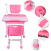 Kids Study Desk Chair Set w/ LED Lamp Ergonomic Children Drawing Writtung Table