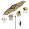 XL 3M Round Outdoor Parasol Tiltable Canopy Garden Patio Umbrella Sun Shelter