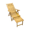 Folding Sun Lounger Garden Bamboo Chair Bed Outdoor Patio Recliner Headrest NEW