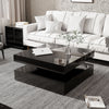 High Gloss Square LED Coffee Table Cocktail End Table Living Room Furniture