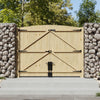 Driveway Gate Wooden Double Gate Pedestrian Side Door Heavy Duty Timber Unit