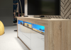 160cm TV Unit I Sideboard Cabinet I White High Gloss Doors I Free LED