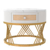 Nesting Coffee Table Set of 2 Living Room Marble Effects Side End Table w/Drawer