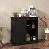Sliding Barn Door Buffet Sideboard Storage Cabinet Home Bar Living Room Cabinet