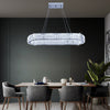 Crystal Chandelier Dimmable Oval LED Ceiling Light Pendant Lights w. Remote 70CM