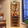 Tribesigns Corner Rack with Glass Holder and Storage Shelves,4 Tier