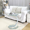 Sofa Bed Side End Table Small Coffee Tea Tables Lamp Stand Chrome Legs Glass Top