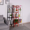 Industrial 4-Tier Storage Shelves Ladder Bookshelf Metal Frame Bookcase Display