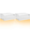 High Gloss Bedside Tables Floating Wall-Mounted w/ Storage Drawers 2 PCS White