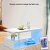 Wooden Coffee Table With Storage High Gloss Sofa End Table LED Light Living Room