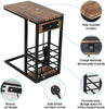 End Table Smart Bedside Sofa Side Table with USB Charging Ports & Sockets Wooden
