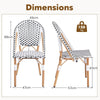 French Bistro Accent Chair Set of 2 Outdoor Armless Dining Chairs