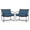 2Pcs Outdoor Modern Ergonomic Lounge Chair Sling Accent Chair Home Leisure Chair