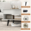 Living Room Table Pull up Coffee Table with Hidden Compartment-White