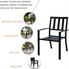 Patio Chairs Set of 4 Outdoor Dining Chairs Stackable Armchairs for Garden Yard