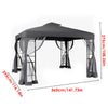 Garden Gazebo Canopy Pavilion Tent Shelter with 2 Tier Roof and Curtains Netting
