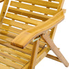Folding Sun Lounger Garden Bamboo Chair Bed Outdoor Patio Recliner Headrest NEW