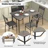 Rectangular Dining Furniture Set for 4 People Kitchen Table with 4 Chairs-Grey