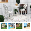 3Pcs Garden Furniture Set Antique Cast Aluminum Rose Design Bistro Table Chairs