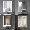 Rectangular White Bathroom Mirror 3 Colors LED Lights Wall Mounted Dimmable IP44