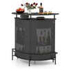 Industrial Bar Table Home Bar Kitchen Countertop Table W/ Storage Shelves