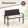 Metal Frame Outdoor Chair with Backrest & Armrests-White