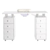 Wooden Manicure Table Nail Beauty Art Bar Station Desk +8 Drawers/Dust Collector
