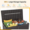 Rattan Texture Storage Container with Wheels & Lockable Lid Brown