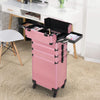 Large Makeup Trolley Case Beauty Vanity Hairdressing Case on Wheels with Drawers