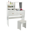 Dressing Table with LED Mirror Modern Makeup Desk Vanity Table Set + Stool Cpxok