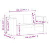 Garden Sofa 2-Seater - 134x60x62 Solid Wood Brown - Patio/Terrace L1L5