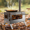 Portable Wood Burning Cooking Stove Camping Tent Heating Stove With Chimney Pipe