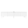 TV Stand Cabinet 1 Drawer 2 Doors Wooden Rattan TV Entertainment Unit White UK