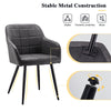 2Pcs Grey Faux Leather Dining Chairs Office Chairs Padded Seat Kitchen