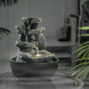 Indoor Desktop Cascading Stone Water Feature Fountain with LED Lights Home Decor