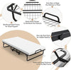 Folding Bed with 10cm Memory Foam Mattress, Portable Foldable Rollaway Guest Bed