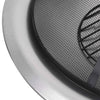 Outdoor Fire Pit with Grill Stainless Steel Garden Burning Fireplace