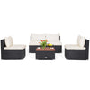 5-Piece Outdoor Patio Furniture Set Garden Outdoor PE Wicker Conversation Set