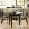 5 Piece Dining Table Set Round Kitchen Table & 4 Chairs-Gray
