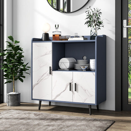 3 Doors Wooden Dining Sideboard Modern Storage Cupboard for Living Room Kitchen