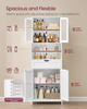 Kitchen Pantry Cabinet Shelves Drawer Acrylic Doors Storage Unit Freestanding