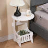 Round Coffee Table Sofa Side Table with Storage Bedside Tables White