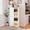 Bathroom Floor Storage Cabinet 110cm Freestanding Pantry Cabinet-White