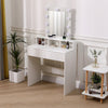 White Dressing Table Mirror with Lights Drawer Makeup Vanity Set Desk +2 Drawers